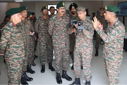 Lt Gen Devendra Sharma Reviewing