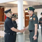 Lt Gen Devendra Sharma Shaking Hands