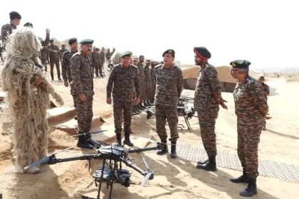 Lt Gen Dhiraj Seth Reviewing Drones