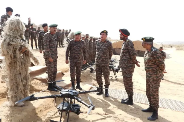 Lt Gen Dhiraj Seth Reviewing Drones