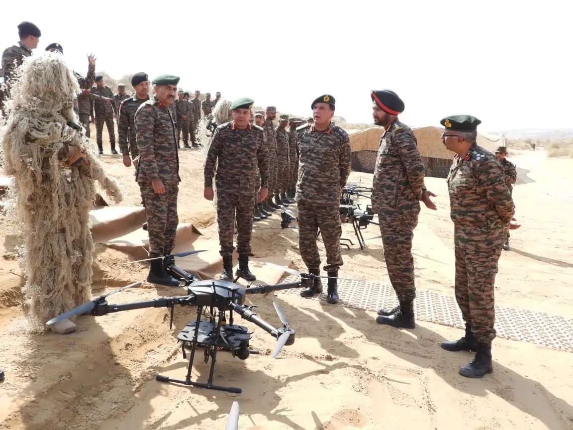 Lt Gen Dhiraj Seth Reviewing Drones