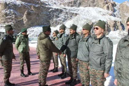 Lt Gen Hitesh Bhalla Shaking Hands