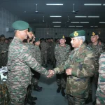Lt Gen Manoj Kumar Katiyar Shaking Hands
