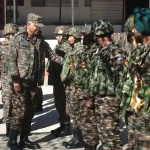 Lt Gen PK Mishra Meeting Soldiers