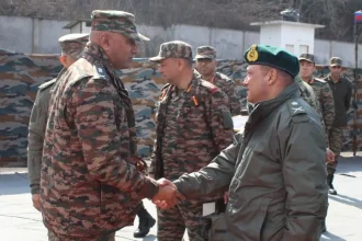 Lt Gen Pratik Sharma Shaking Hands