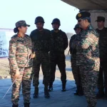 Lt Gen Rajesh Pushkar Reviewing