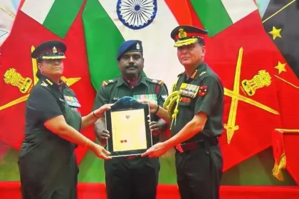 Officer Receiving Award