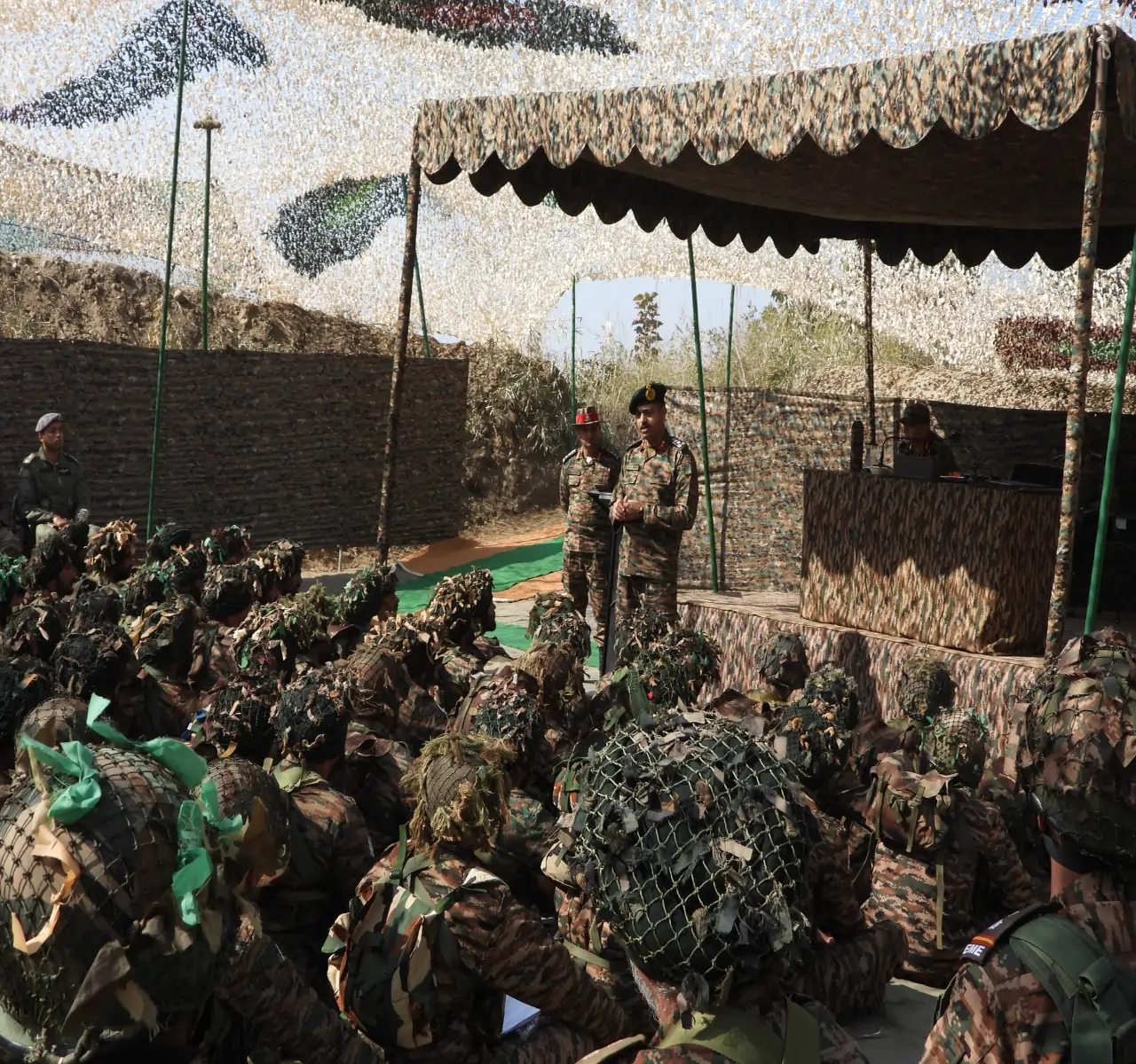 Officer Talking with Soldiers