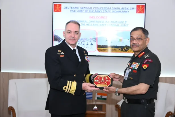 Vice Admiral Dimitrios Eleftherios Kataras HN and Lt Gen Pushpendra Singh