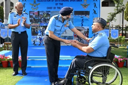 Air Marshal AP Singh Shaking Hands