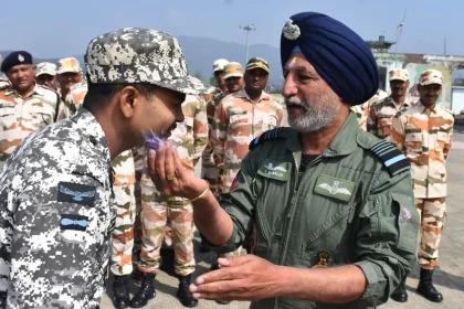 Air Marshal IS Wali Celebrating Holi