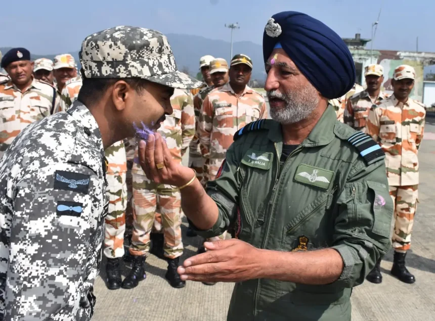 Air Marshal IS Wali Celebrating Holi