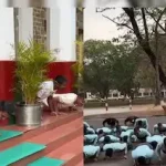Group Captain Shubhanshu Shukla and Cadets Doing Pushups