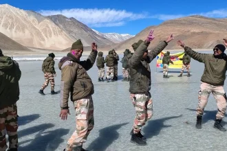ITBP Soldiers Celebrating