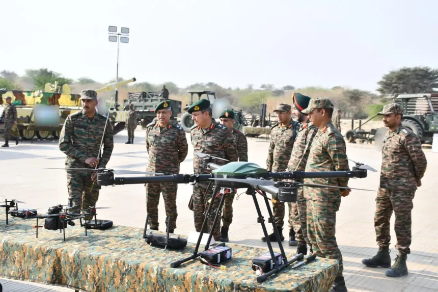 Lt Gen AVS Rathee Reviews Operational Readiness of Battle Axe Division in Desert Terrain