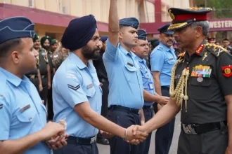 Lt Gen Katiyar Shaking Hands