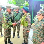 Lt Gen PK Mishra Shaking Hands