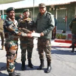 Lt Gen PK Mishra with Soldiers