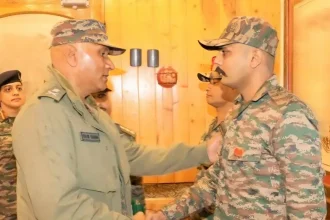 Lt Gen Pratik Sharma Shaking Hands