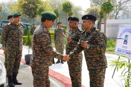 Lt Gen Rajesh Pushkar Shaking Hands