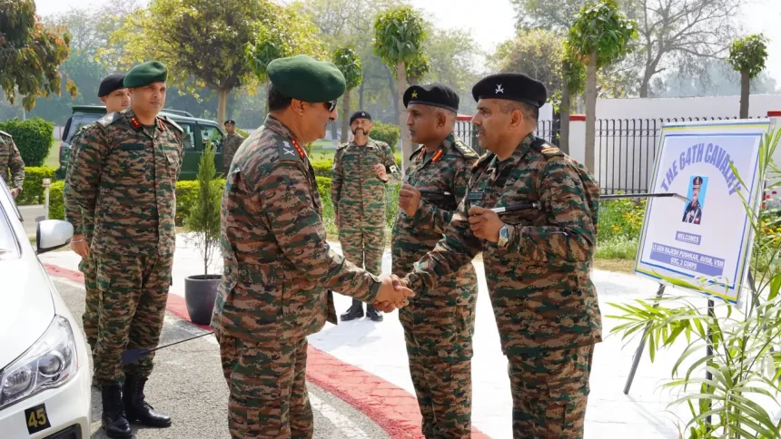 Lt Gen Rajesh Pushkar Shaking Hands