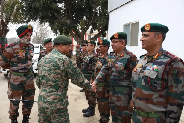 Lt Gen Vikas Lakhera Shaking Hands