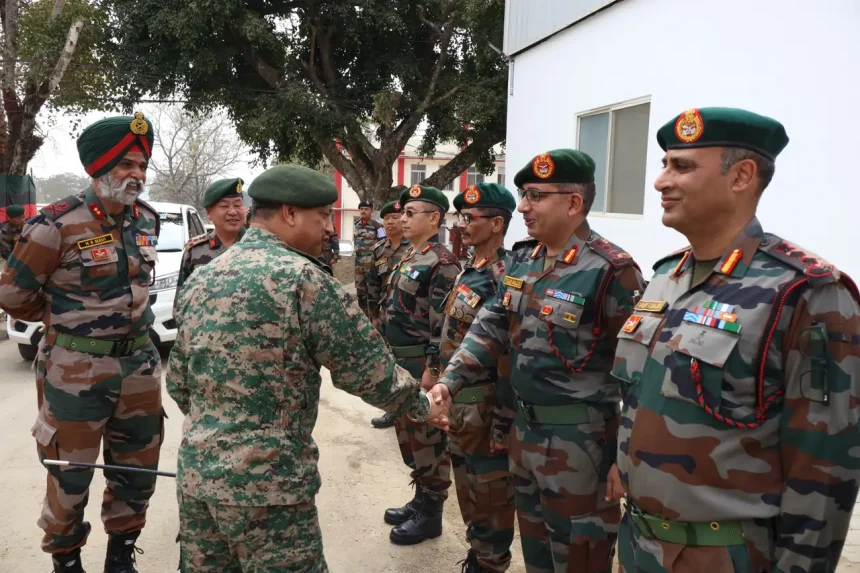 Lt Gen Vikas Lakhera Shaking Hands