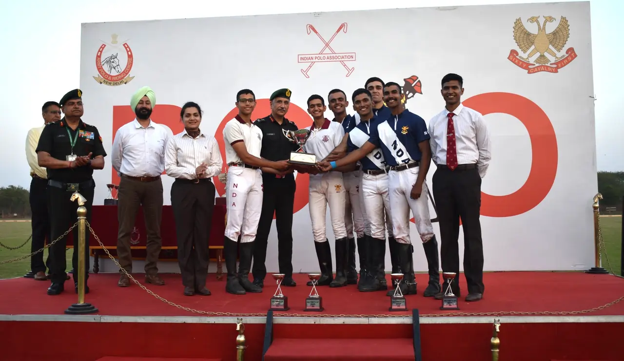 NDA Cadets Receiving Trophy