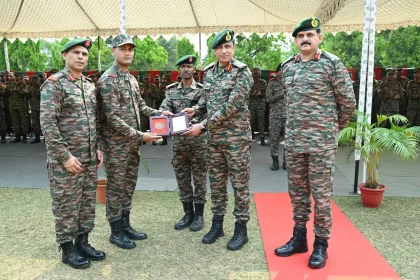 Officer Giving Award