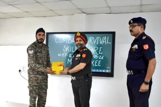 Officer Giving Prize