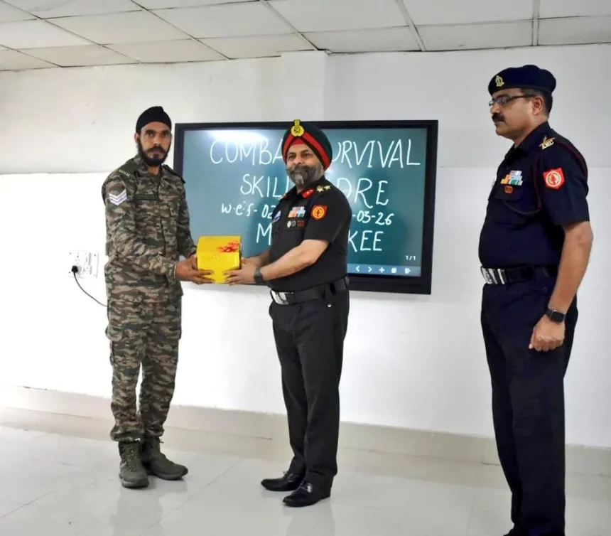 Officer Giving Prize