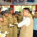 Officer Interacting with Cadets