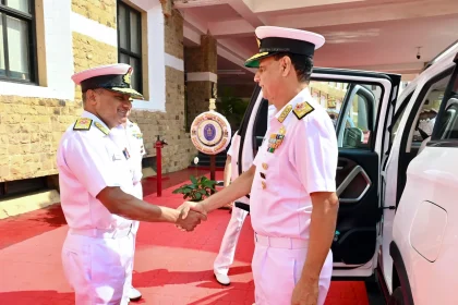 Vice Admiral Ajay Kochhar Shaking Hands