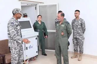 Air Marshal IS Walia Reviewing