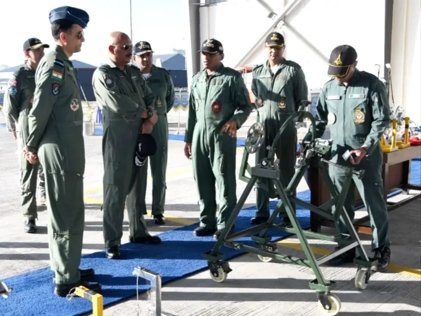 Air Marshal Jeetendra Mishra Reviewing