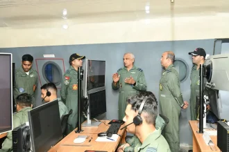 Air Marshal S Shrinivas Reviewing