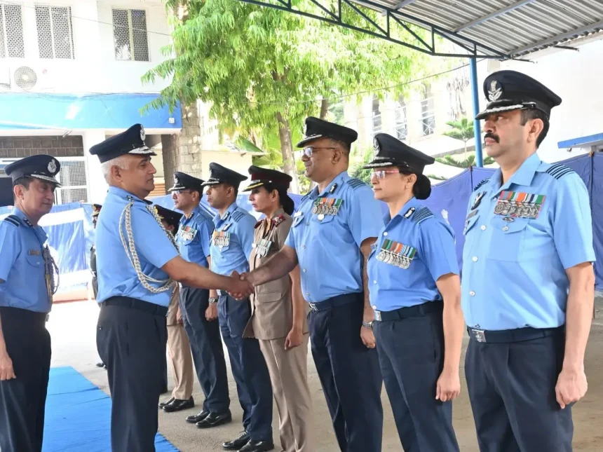 Air Marshal Shrinivas Shaking Hands