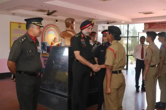 Brigadier TS Bawa Shaking Hands