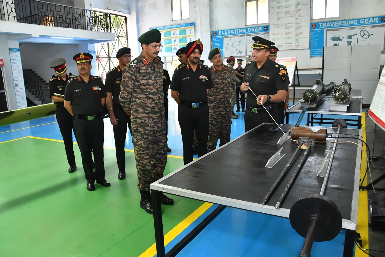 Lieutenant General Devendra Sharma Reviewing