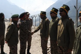 Lt Gen MP Singh Shaking Hands