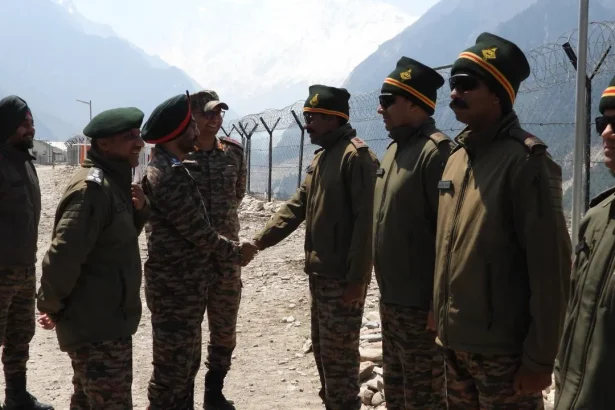 Lt Gen MP Singh Shaking Hands