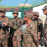 Lt Gen PK Mishra Reviewing