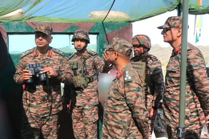 Lt Gen PK Mishra Reviewing