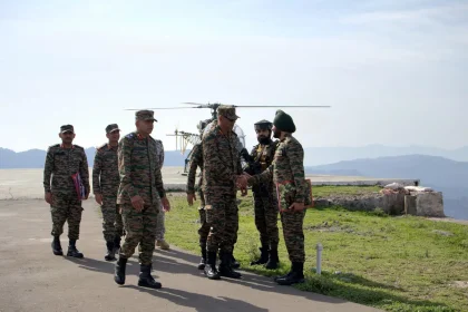 Lt Gen PK Mishra Shaking Hands