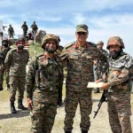 Lt Gen PK Mishra with Soldiers