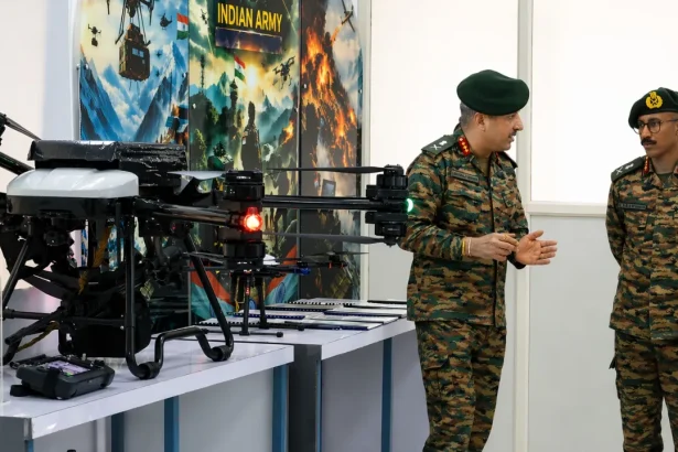 Lt Gen VMB Krishnan Reviewing Drone 1