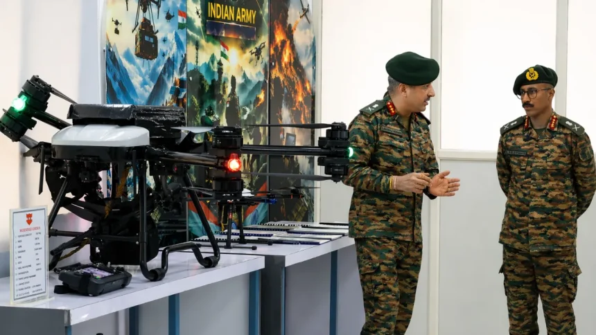 Lt Gen VMB Krishnan Reviewing Drone 1