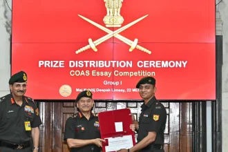 Maj Kshitij Limsay Getting Award