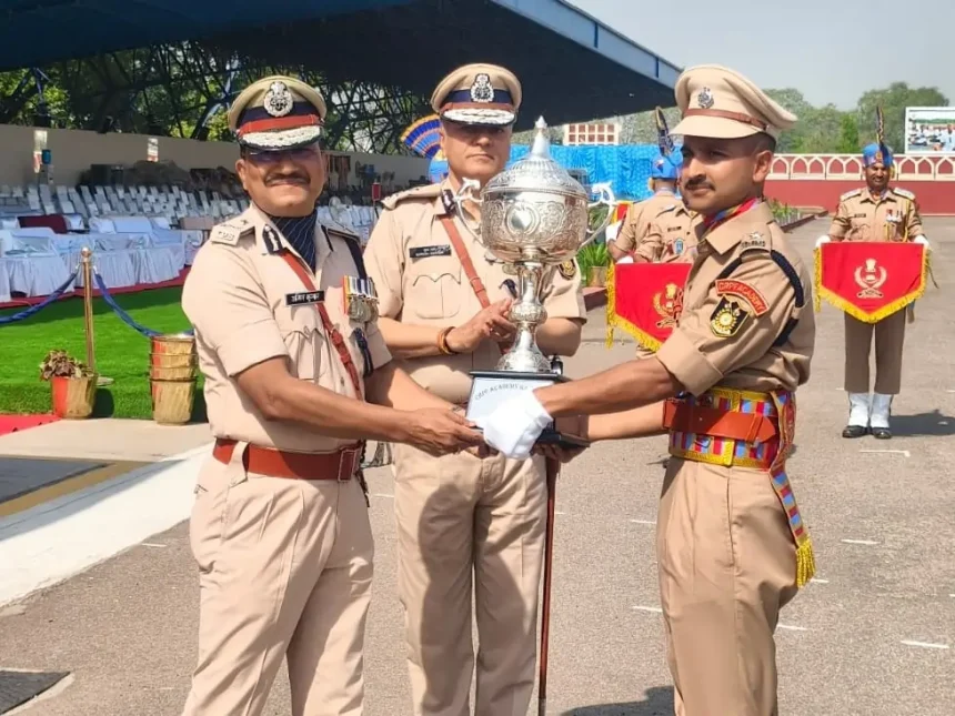 Officer Giving Trophy
