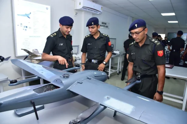Officers Reviewing Drone